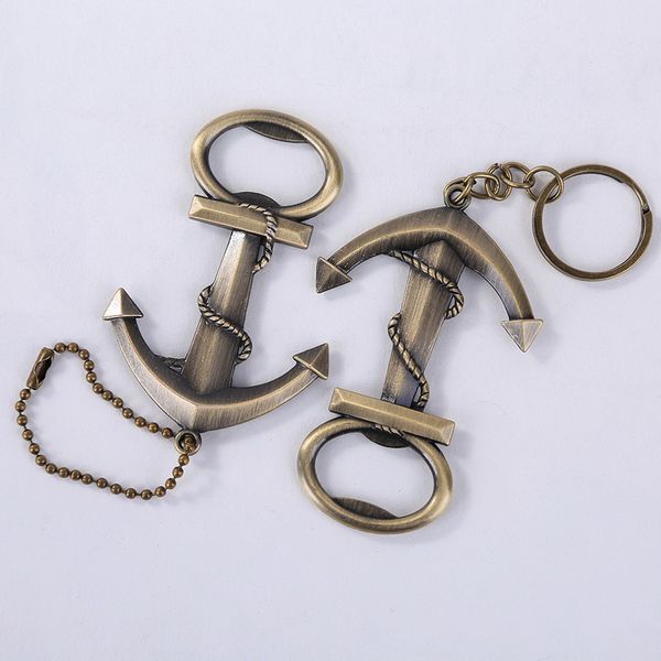 Retro 2-in-1-Schlüsselanhänger in Ankerform, Bierflaschenöffner, Metall-Schlüsselanhänger, Küchenutensilien, Hochzeitsbevorzugung, Partygeschenke