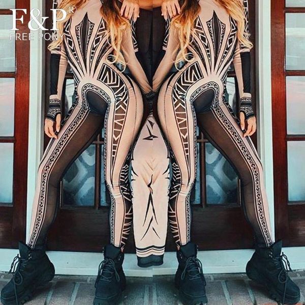 

burning man festival bodysuit for women tribal tattoo print mesh jumpsuit curvy african aztec bodysuit celebrity catsuit, Black;red