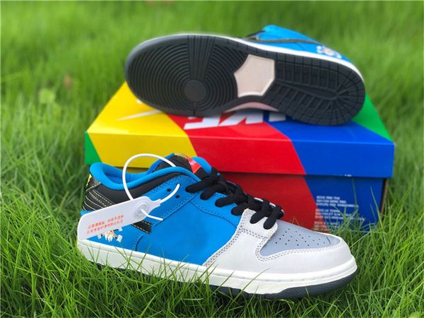 

2020 выпущенные аутентичные мгновенные скейтборды х sb dunk low мужчины женщины скейтборд обувь спорт синий белый черный кроссовки с оригина