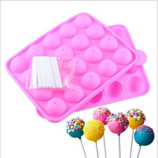 EO Friendly Rosa Bandeja De Silicone Pop Bolo Stick Pops Molde Cupcake Cozimento Festa Cozinha Ferramentas 22.5 * 4 * 18cm