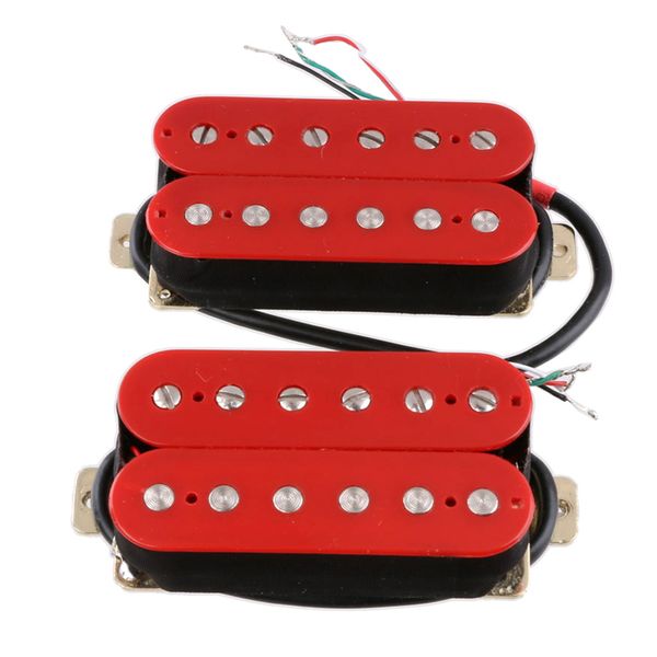 

2 pieces electric guitar double coil humbucker pickup copper base plate red