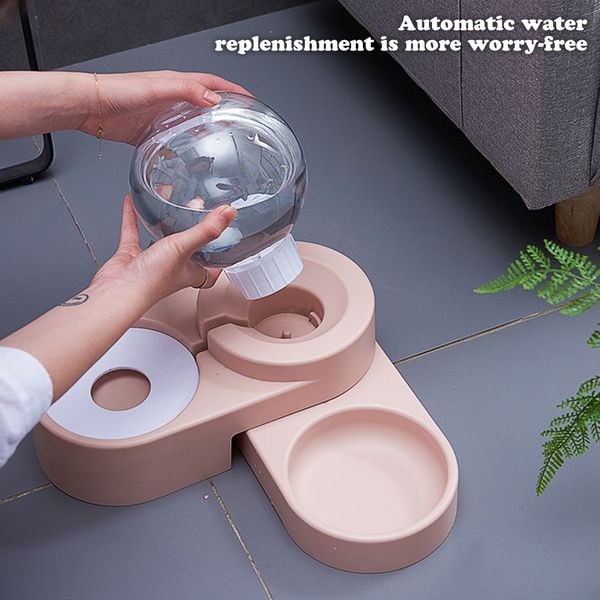 

pet dog cat paopao пьющий cute pet food container non-slip dog bowl 2 в 1 pp из нержавеющей стали автоматический диспенсер фидера