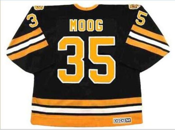 

custom men youth women vintage #35 andy moog boston bruins 1990 ccm hockey jersey size s-5xl or custom any name or number, Black
