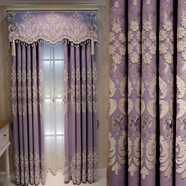 

new european cotton water-soluble embroidery with semi-shading curtains for living dining room bedroom