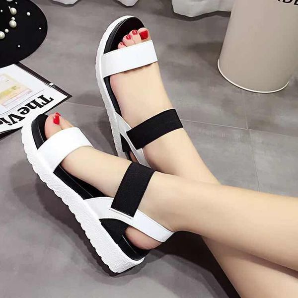 

genuine leather sandals slippers designer slides summer fashion flat slipper wide mouth 38-45 z77, Black