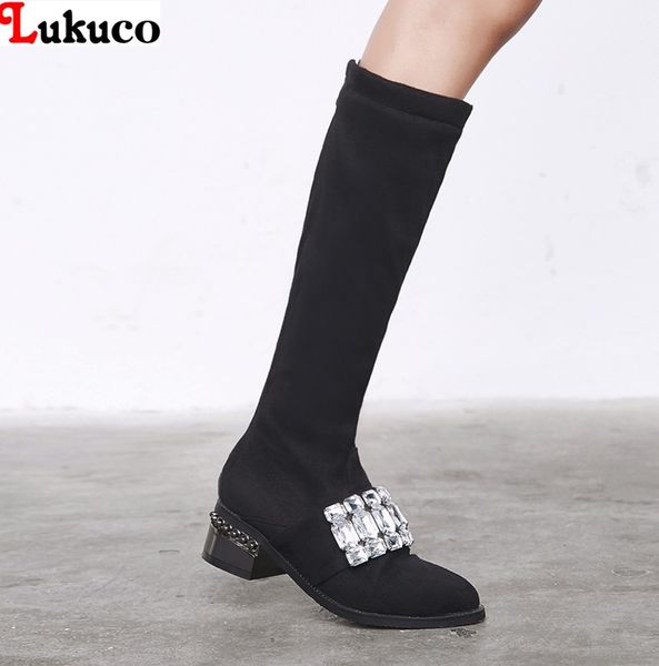 

lukuco work boots large size 37 38 39 40 41 42 43 44 45 46 47 48 pu leather botas low heel pumps shoe spring autumn shoes woman, Black