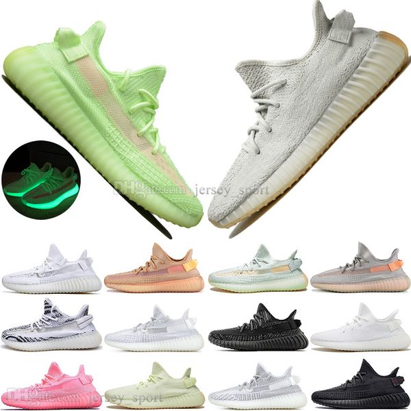 

drop shipping kanye west clay v2 static reflective glow in the dark mens running shoes true form women men sports designer sneakers us 5-13, White;red