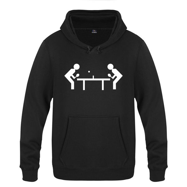 

cool table tennis - ping pong game novelty hoodies men 2018 men's pullover fleece hooded sweatshirts, Black