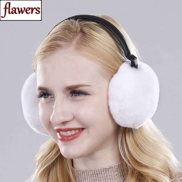 

2019 brand women 100% genuine real rex fur earmuff winter warm soft rex fur ear muffs real earlaps, Blue;gray