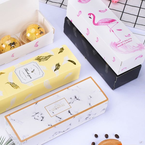 

cute feather gift box marble nougat cookie boxes candy pineapple cake baking paper carton birthday party wedding wrapping packag