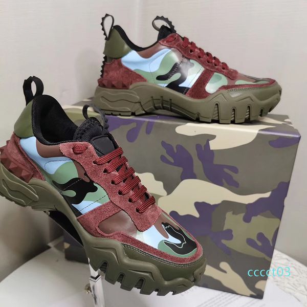 

новый дизайнер кроссовок альпинисты rockrunner камуфляж кроссовок телячьей кожи женщин мужчин тренер марочные папа кроссовки 11 цветов ct3, Black