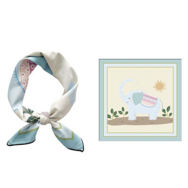 

designer scarfs bandanna silk satin feel 50cm small square head neck scarf vintage elegant autumn winter scarf lady, Blue;gray