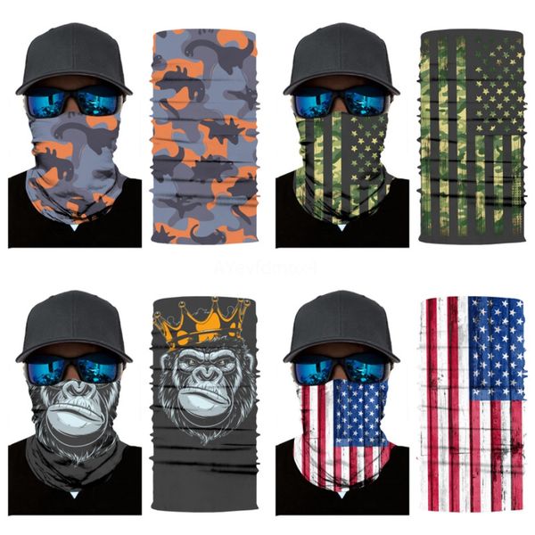 

1pc multi-function ear hanging magic skull scarf sun protection half face mask breathable balaclava cycling bandana outdoor headwear#763, Blue;black