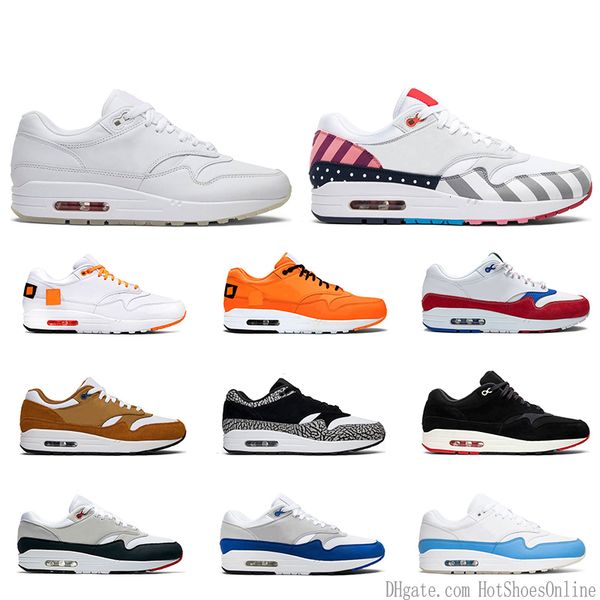 

2019 men women running shoes 1 anniversary royal patch atomic teal parra puerto rico 87 air mens trainers fashion sports sneakers on sale
