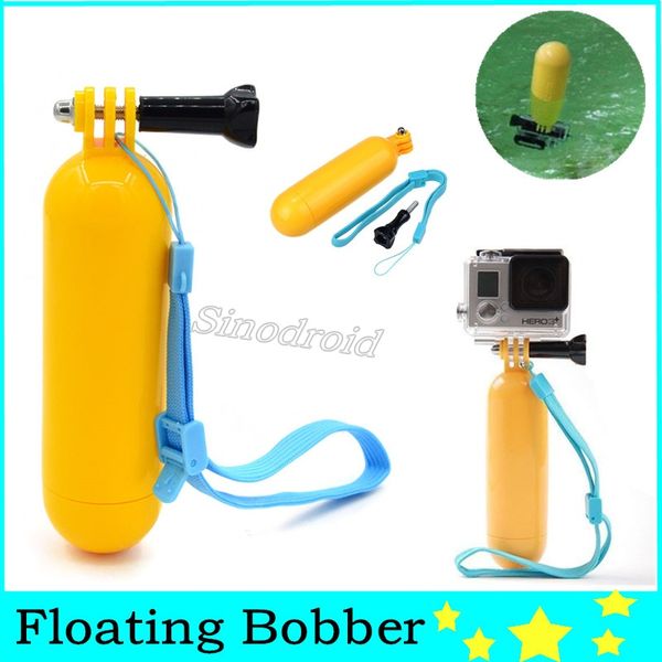 Sarı Floaty Bobber ile Kayış Yüzer Dalış Yüzerlik Kamera El Kavrama / Kolu Dağı Sopa + Aksiyon Kamera H9 H9R için Vida