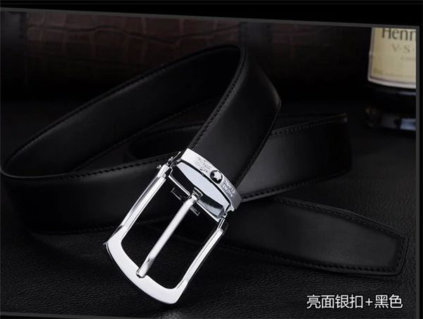 

2019 europe and the united states the latest fashion leisure super quality men's buckle belt of mail, Blue;gray