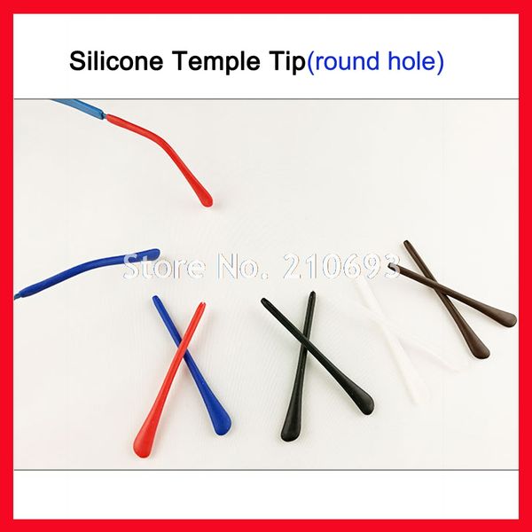 

retail dt002 soft silicone anti slip eyeglasses glasses temple tips accessories optical frame temples round hole, Silver