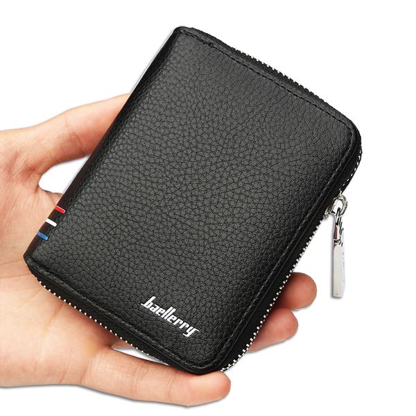 

men wallet card slots zipper around wallet purse men soft leather male clutch money bag purse, Red;black