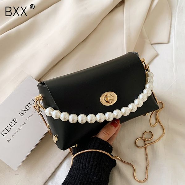 

bxx] pu leather crossbody bags for women 2020 spring new totes with pearl handle mini chain shoulder messenger bag purses hl429