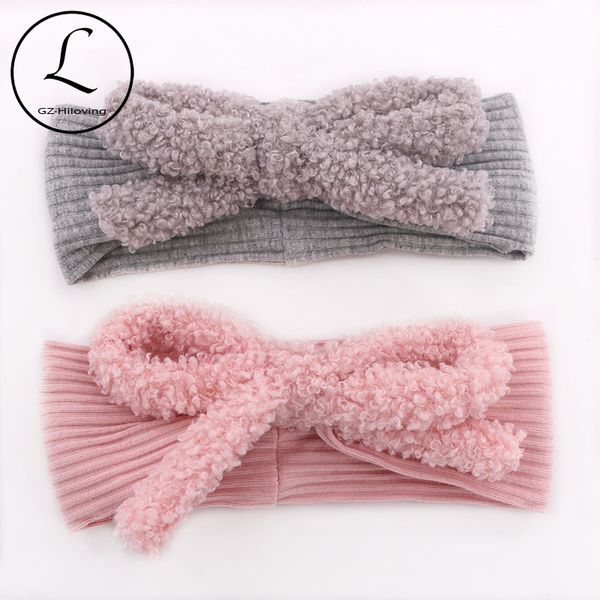 

newborn baby girls bow ribbed cotton headband hair accessories 2020 toddler kids infants headbands hairbands turban dropshipping, Slivery;white
