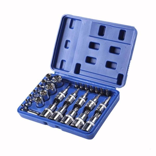

household 29pcs star torx socket tools set male female sockets with torx bit adaptor for mechanics repair tool kit ferramentas