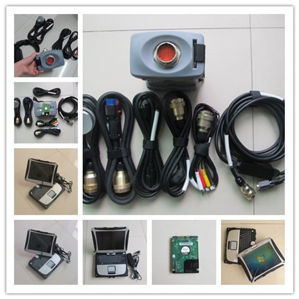 

red mb star c3 with software hdd installed in laptoughbook cf19 full cable ready to use diagnosis for cars and trucks