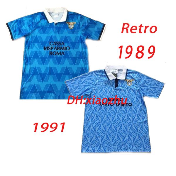 

1991 lazio retro version soccer jersey 1989 1991 lazio immobile sergej lulic luis alberto soccer shirt customized football uniform, Black;yellow