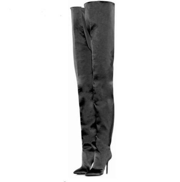 

new styles fashion design tall boots knee-high women shoes classics boots good quality full leg high heel, Black