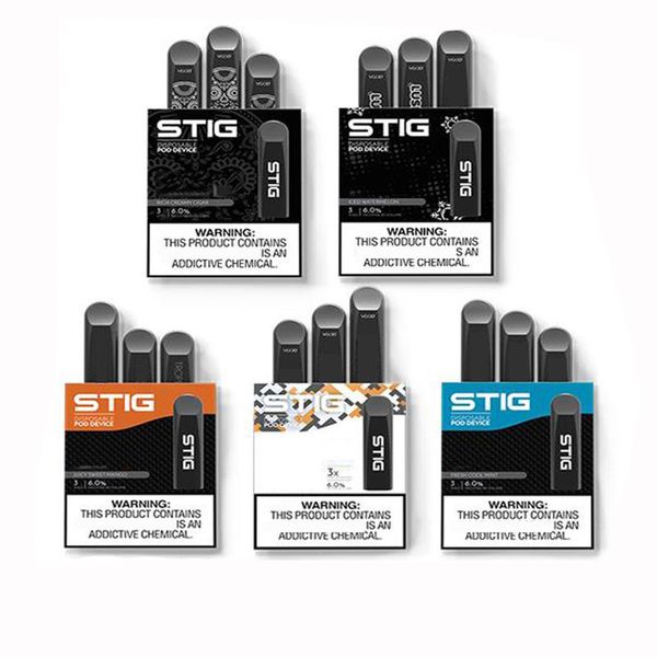 

Аутентичные VGOD STIG Одноразовая опорожнить Pod Device 3шт / пакет 270mAh Батареи 1,2 мл картридж Vape Pen Kit
