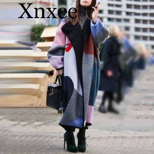 

loose women long winter fashion wool blend coats 2019 polyester coat and jacket plus size korean coat, Black