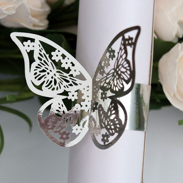 

50pieces/set butterfly style laser cut paper napkin rings napkins holders l wedding favors table decoration napkin rings
