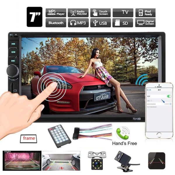 

autoradio multimedia mp5 player 7" touch screen bluetooth 2 din car radio usb tf fm support back up camera auto audio stereo