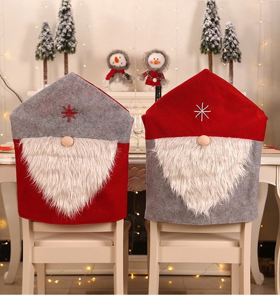 100pcs Christmas Chair Cover Santa Hat Xmas Party Dinner Seat Covers Decorations