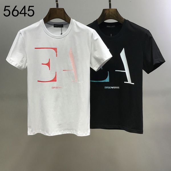 

mens новая футболка летняя мужская рубашка люкс спорта вскользь тенниска tops tee письмо печати тенниска, White;black