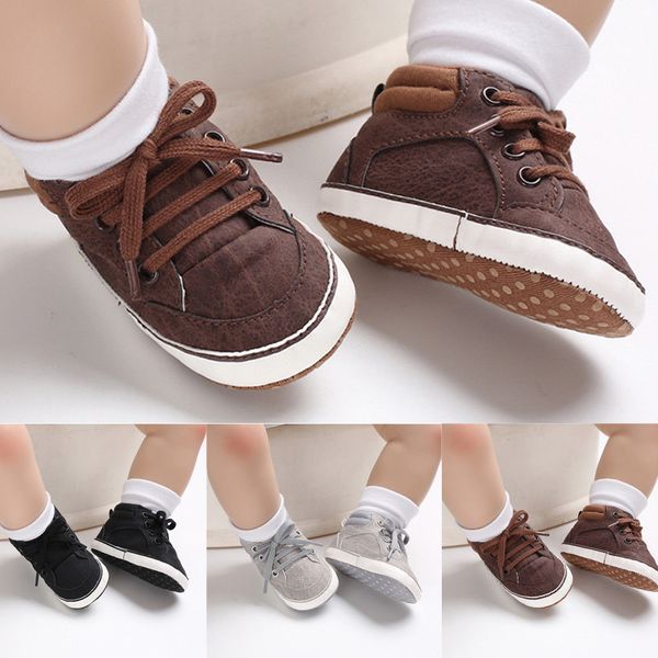 

newborn infant baby kids shoes toddler girl casual shoes toddler soft sole crib prewalker 0-18m, Black