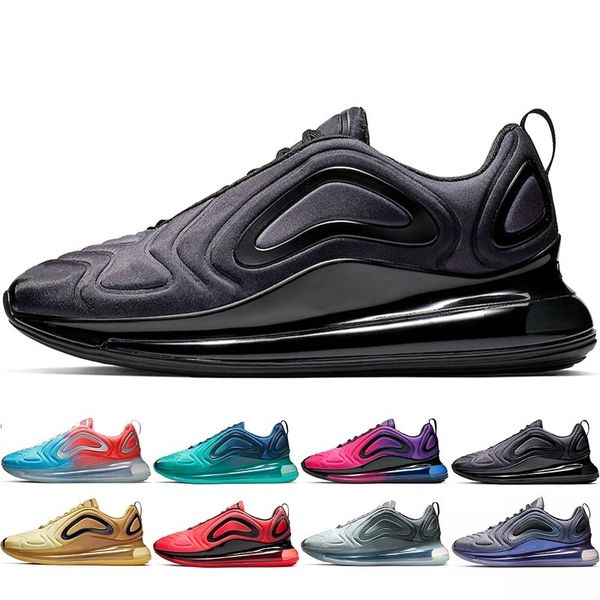 

2019 new 720 shoes full cushioned men women neon triple black carbon grey sunset metallic silver chaussures running shoes eur size 36-45