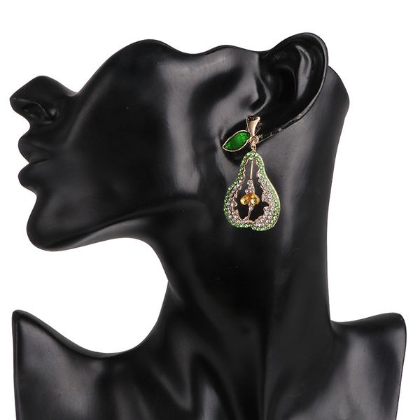 

new crystal carrot pear shape long drop earrings women fashion statement wedding party rhinestone jewelry, Silver