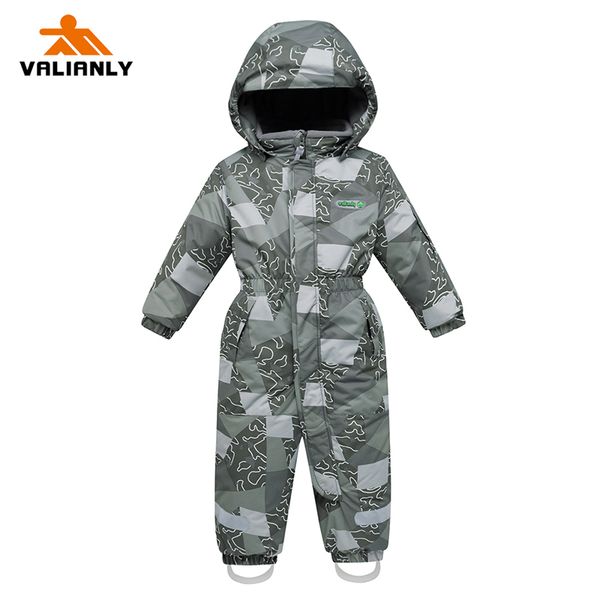 

2019 valianly kids snowsuit winter kids boys ski suit hooded one-piece ski sets children outdoor waterproof windproof snowboard, White