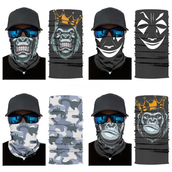 

flames skull motorcycle tube skull scarf headgear riding skull face shield outdoor magic seamless bandana multifunctional headw #615#372, Blue;black
