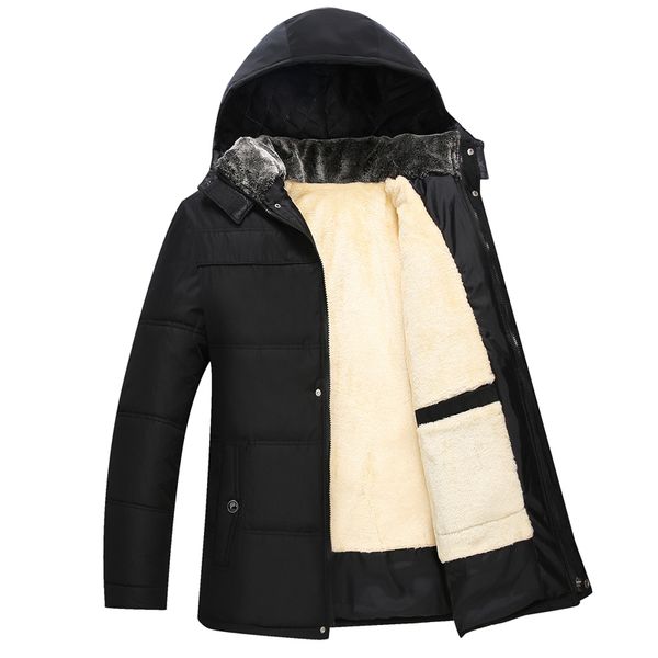 

bb-c1275 2018 new autumn winter middle age men's fashion thickened loose keep warm cotton-padded jacket coat wholesale, Black