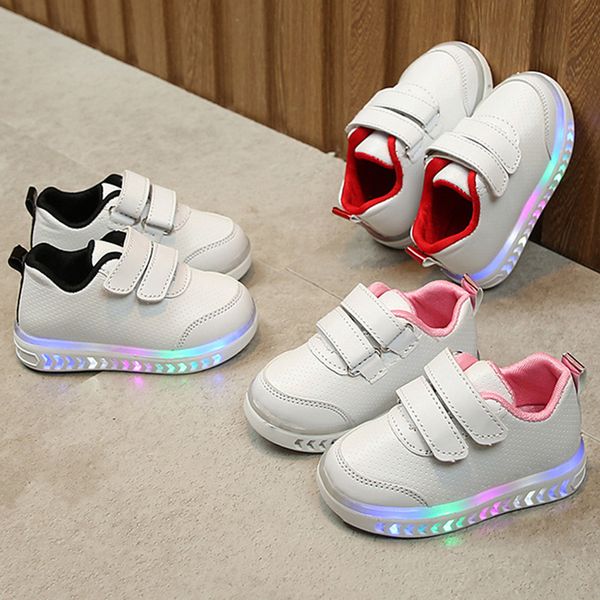 

Toddler Kids Shoes Baby Girl Boys Striped Shoes LED Light Up Luminous Sneakers Children Girls All Season Casual Shoes#3