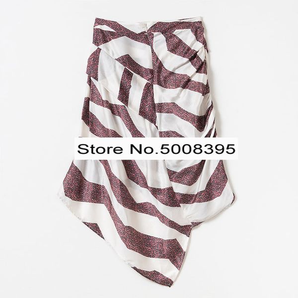 

elfstyle] - asymmetric printed skirt zipper back high waist woman fashion skirts, Black