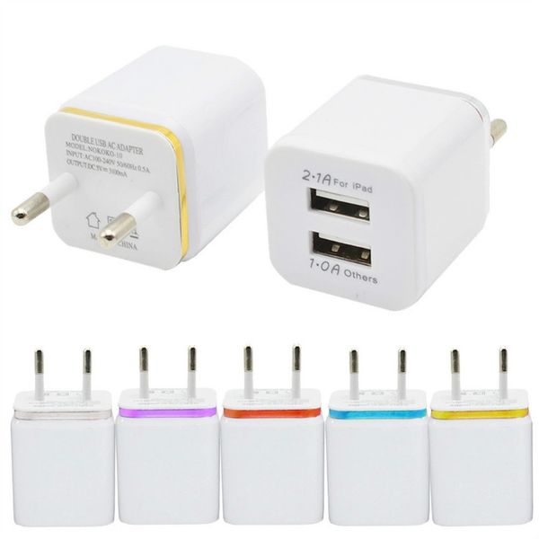 

5v 2.1/1a double us ac travel usb wall charger for samsung galaxy htc cell phones adapter