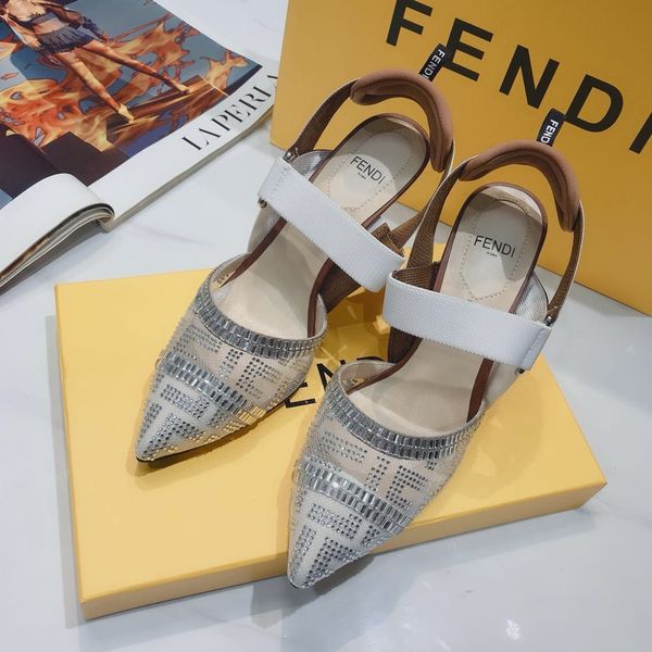 

fast delivery highest quality fend stylish luxury design female high heels pointed retro female high heel fashion shoes 6cm a2, Black
