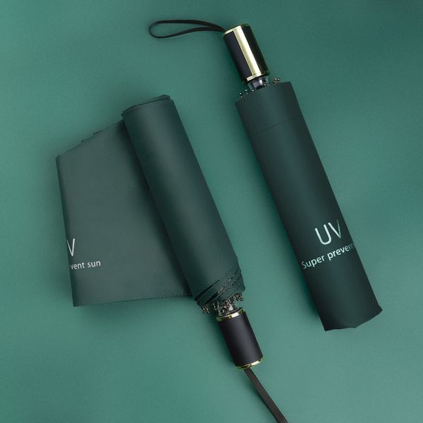 

uv creative three folding sun umbrella black plastic sunscreen anti-uv umbrella simple korean small fresh rain female