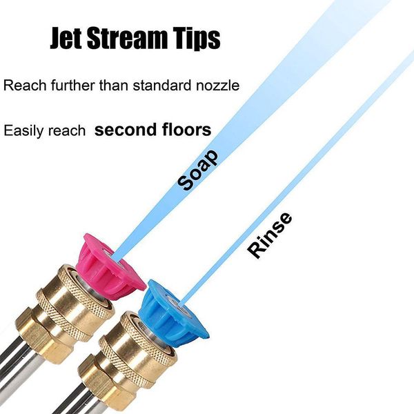

7pcs tips pressure washing garden spray nozzles cleaning accessories lightweight quick connecting pivoting multipurpose watering