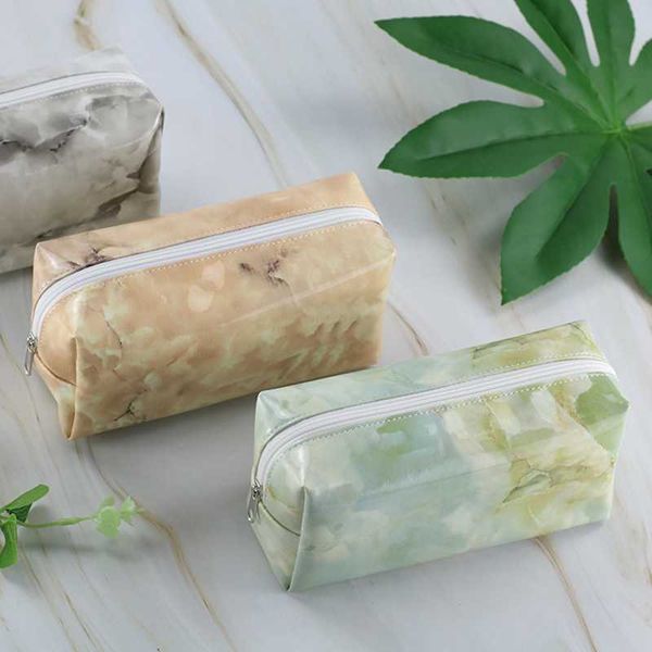 

мода marble pattern cosmetic bag портативный путешествия макияж дело wash красоты организатор туалетных простые женщины zipper make up box