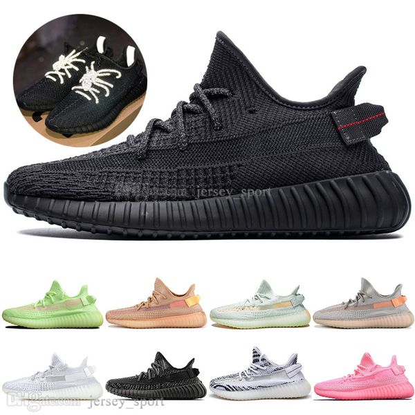

with box new kanye west clay v2 static reflective gid glow in the dark mens running shoes hyperspace true form women sports sneakers, White;red