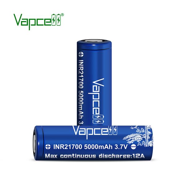 

hipping vapcell 21700 5000mah 12a rechargeable li-ion high capacity rechargeable battery for flashlight