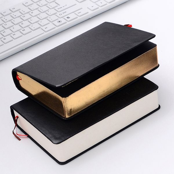 

retro leather notebook thick paper bible diary book notepad new blank weekly plan writing notebooks office school supplies, Purple;pink
